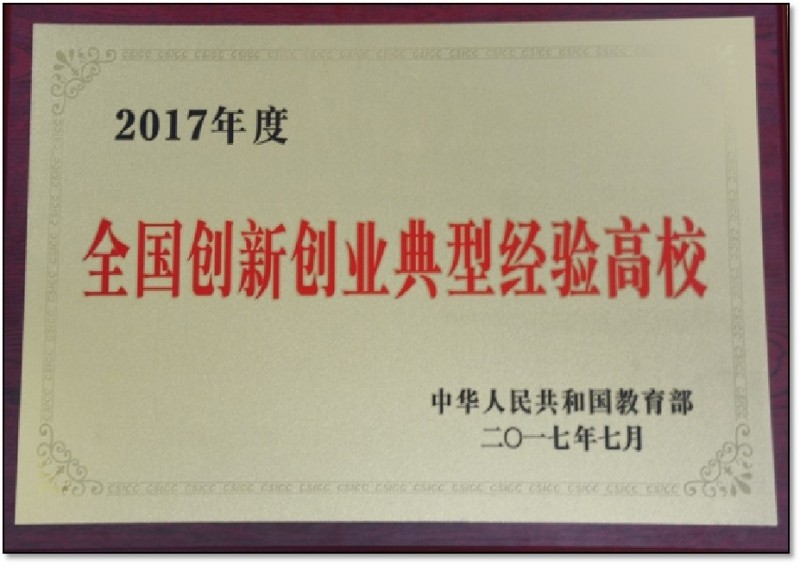 全国创新创业典型经验高校50强